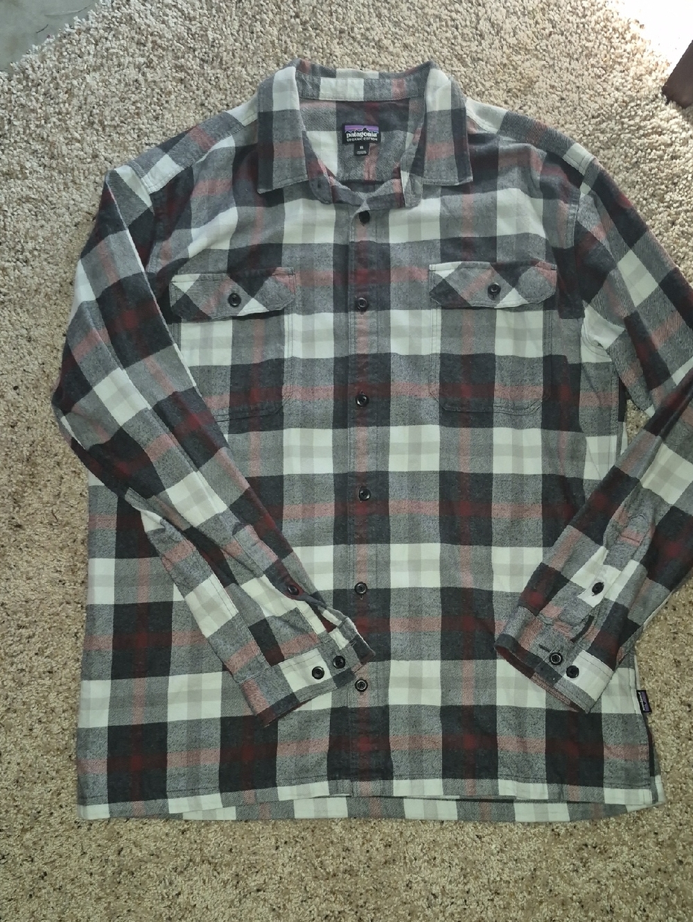 Patagonia Women’s Plaid Button-Down Shirt - White, Black & Rust